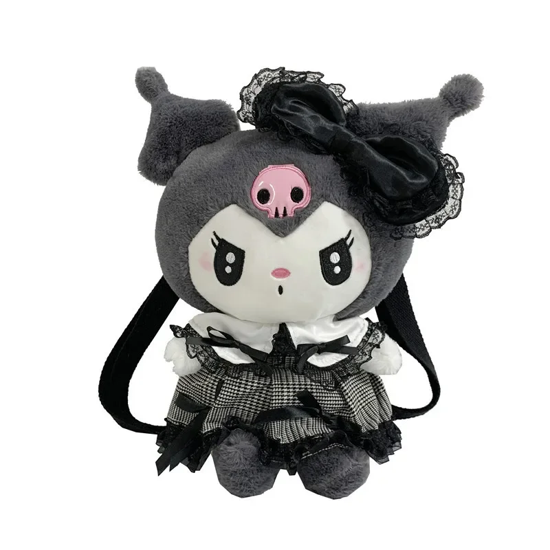 Sanrio Kuromi Melody Plush Doll Backpack New Cute Skirt Kuromi Doll Bag Cartoon Cartoon Soft Bag Large Capacity Bag Girl Gift