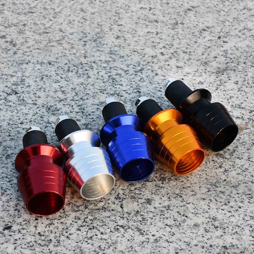 

2Pcs Universal Motorcycle Aluminum Handlebar Grip Ends Lightweight Anti Vibration Round Plug Replacement Bar End Plugs Blue