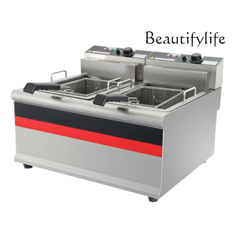 Desktop double-cylinder fryer, single-cylinder electric fryer, large-capacity commercial fryer