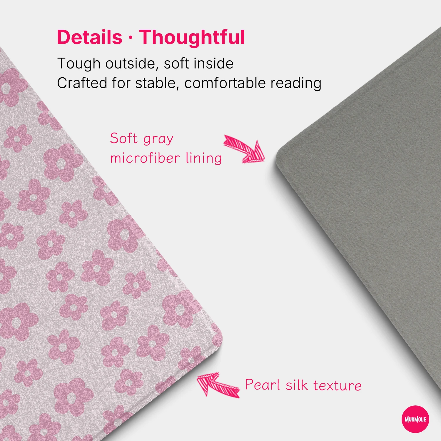 Etui Magnetyczne Murmole Floral Grid Plaid do Bigme B6 6" Ultra Slim Frameless Cover Bez Tylnego Panelu, Ochronne Etui Folio — zdjęcie produktu 6