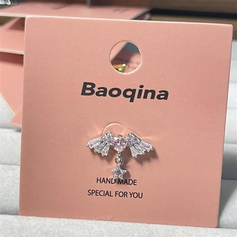 1 قطعة أجنحة القلب الوردي دلاية شكل نجمة الأذن العظام مسمار 316L الفولاذ المقاوم للصدأ ثقب القرط Y2K مجوهرات بسيطة النساء اكسسوارات