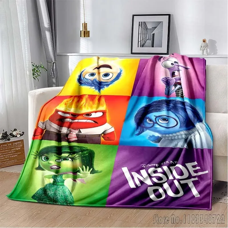 Disney Inside Out Room Warming Decorative Blanket Comfortable Soft Portable Travel Picnic Blanket Gift for Family or Friends