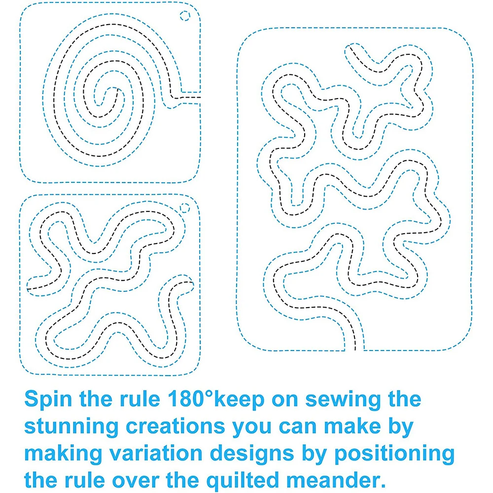 3 Type Quilting Template Free Motion Ruler Acrylic Quilting Template Transparent Frames Sewing Ruler for Domestic Sewing Machine