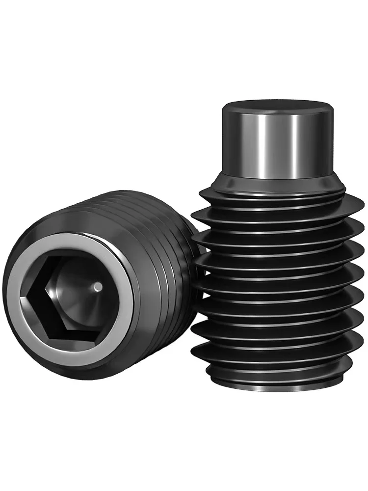 Din915 Black Grade12.9 Hexagon Socket Set Screws With Dog Point Grub Convex Headless