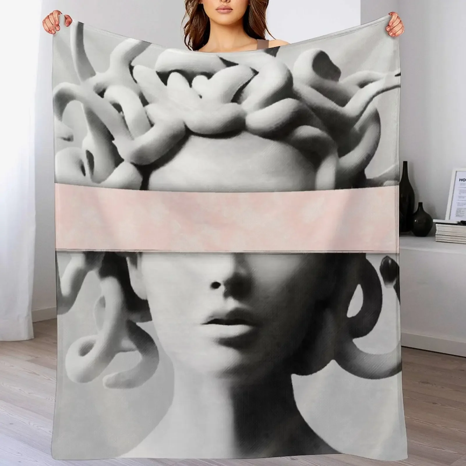 

Medusa portrait Throw Blanket halloween Beach Blankets