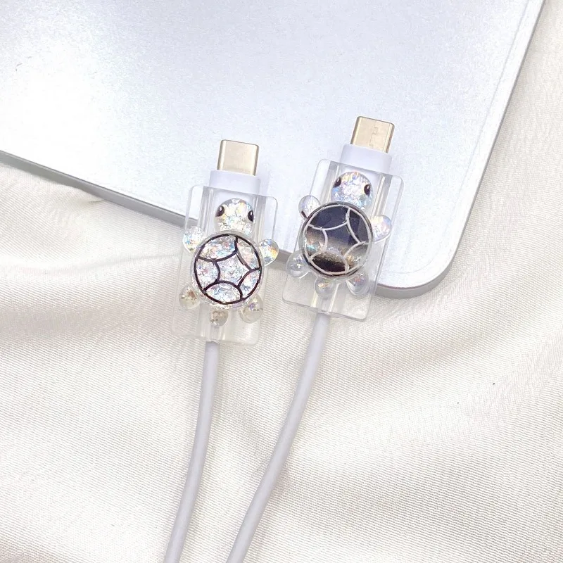 1Pcs Funny Turtle Silicone Charger Cable Protector Sleeve Cable Holder Clip Anti-break Transparent Cord Cover Wrap image 3