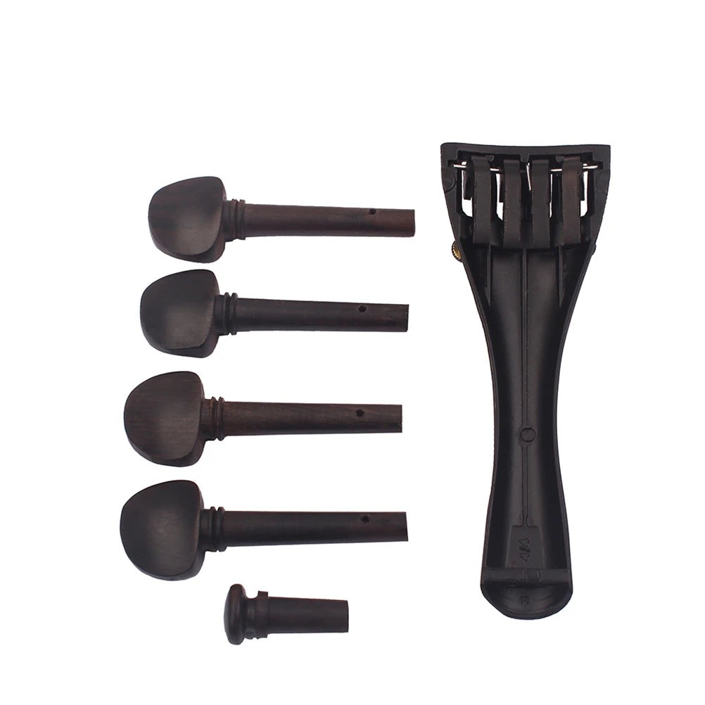 

4 /4 Violin Accessories Tuning Tailpiece with Pegs Maintenance Built-in Fine Tuners