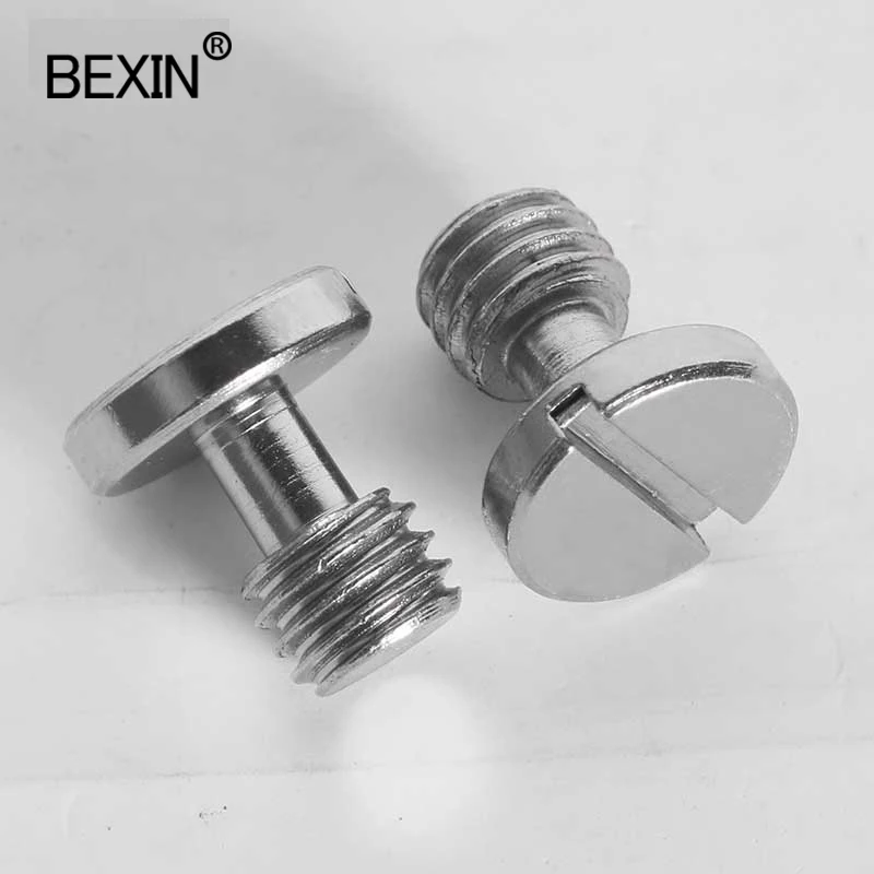 Quick Release Screw D Shaft D-ring Screw Adapter 3/8 Inch Thread for Camera Tripod Qr Quick Release Plate (Pack of 5)-LS016