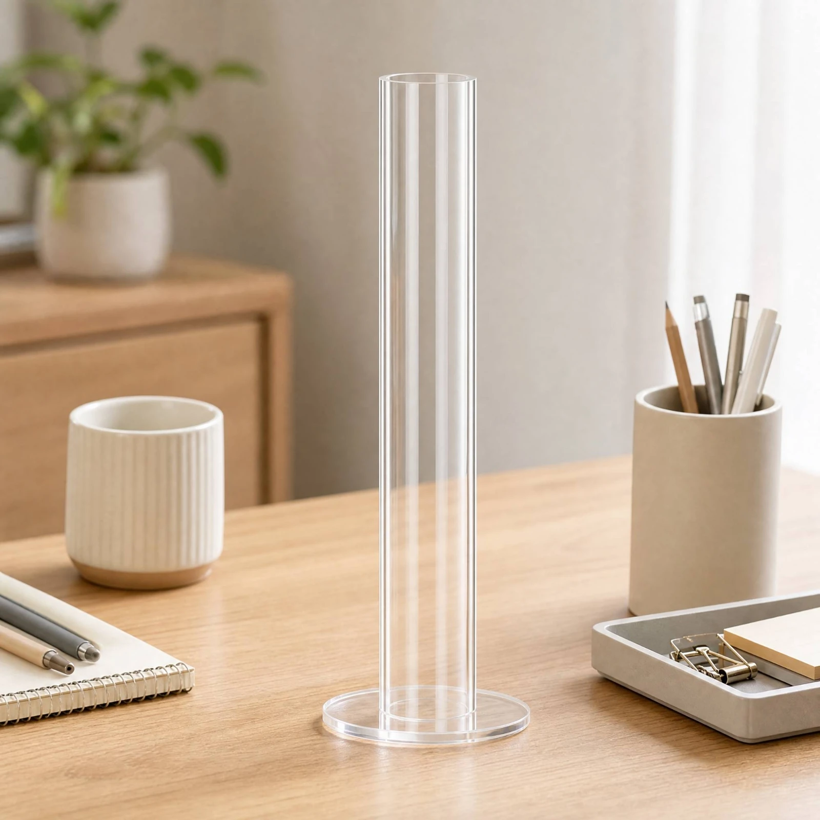 Clear Acrylic Display Stand Laser-Processed Bracelet Display Stand with Round Base Acrylic Hairband Holder Desktop