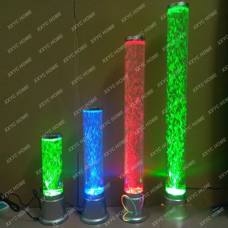 

Flat cover LED bubble water column lamp cylindrical fish tank jellyfish lamp home office store bar feng shui atmosphere lamp
