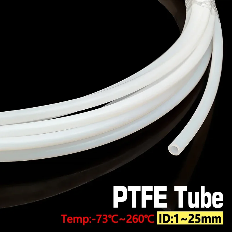 White PTFE Teflonto Hotend Throat Tube ID 1-19mm Anti-Corrosion High Temp Resistant Pipe for J-Head 3D Printer Extruder
