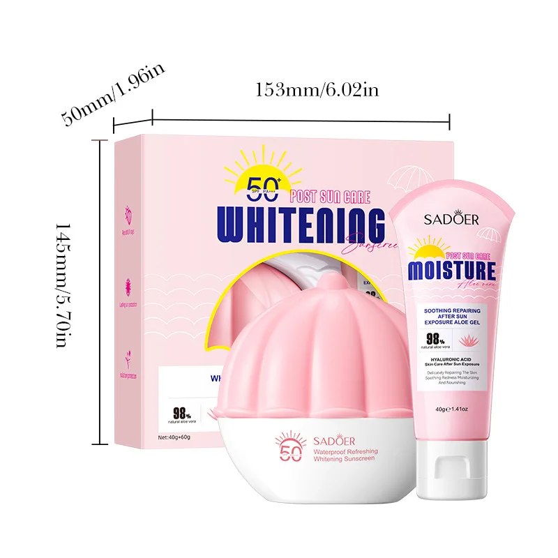Aloe Vera Gel Set with Whitening Sunscreen Multi-Effect Repair Function