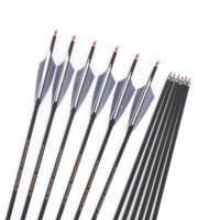 6-12pcs Pure Carbon Arrow ID6.2mm Spine 350-800 Nature Feather For Compound /Recuvre Bow Shooting Archery Hunting