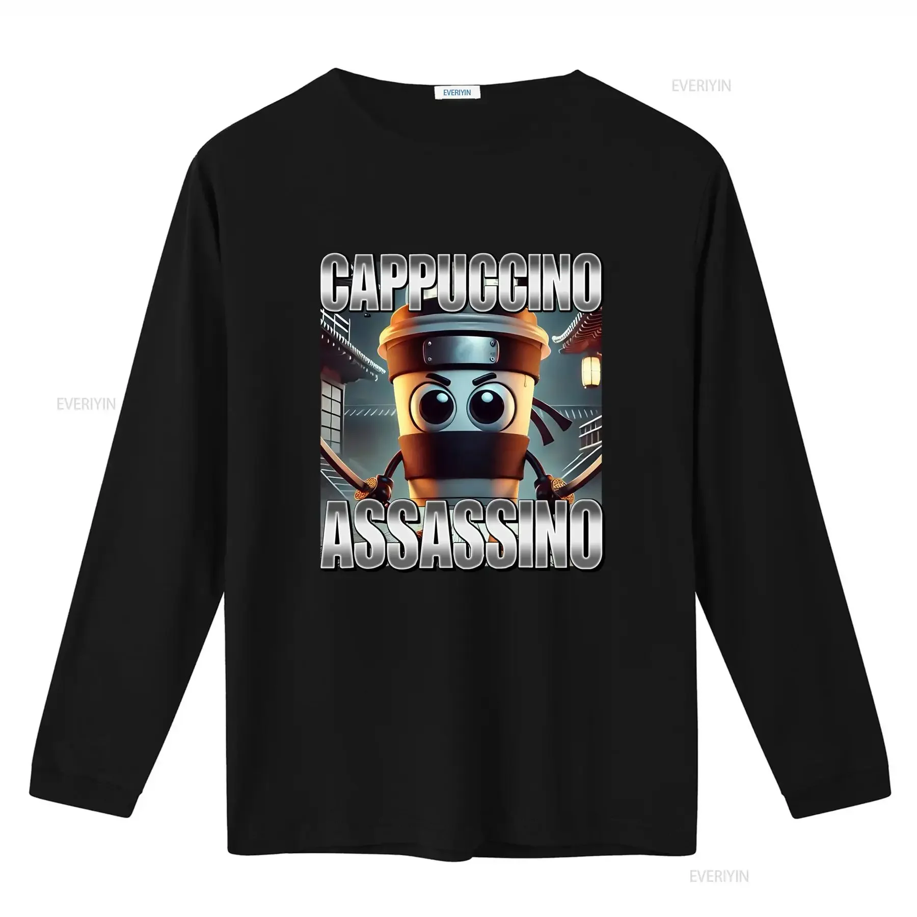 Cappuccino Assassino Coffee Lovers Italian Brainrot Meme T Shirt vintage Washed Casual Stretched streetwear Comfortable Stylish