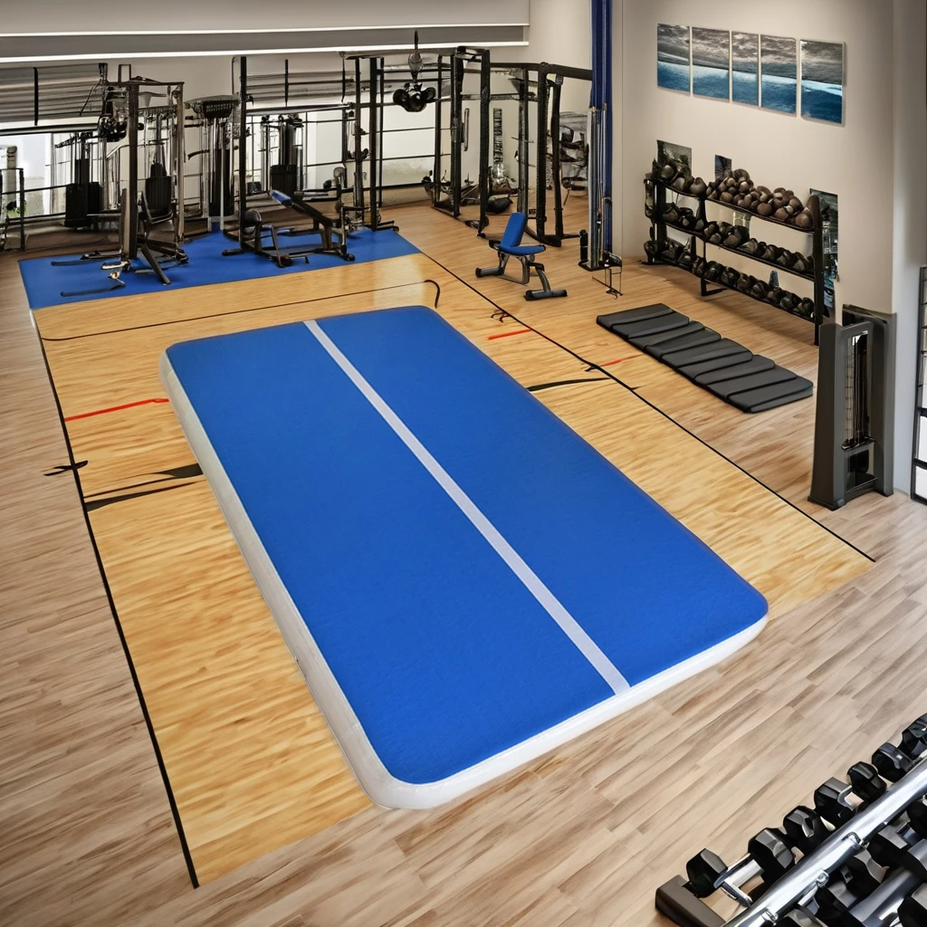 

Надувной гимнастический коврик с логотипом на заказ из ПВХ для тренировок по гимнастике и тхэквондо в помещении