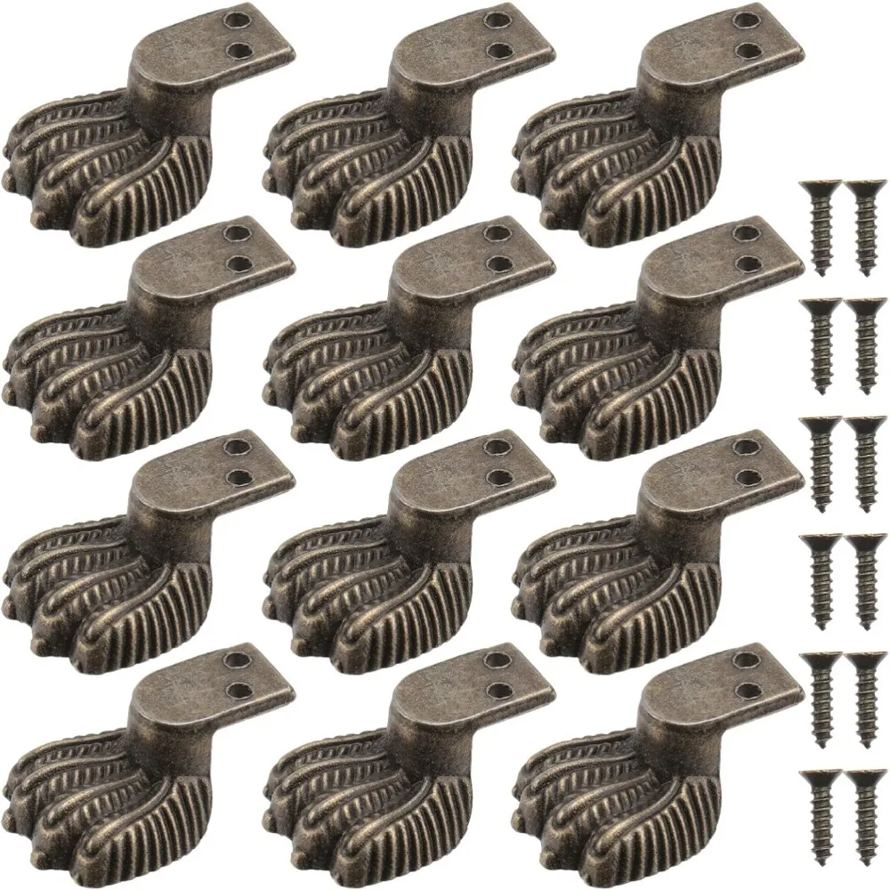 

Antique Brass Jewelry Box Legs Feet, 12Pcs Retro Decorative Wood Case Legs Wood Case Corner Protector Decorative Furnitu