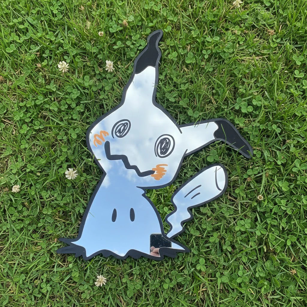 

Pokemon Mimikyu Anime Shape Mirror for Fans Kids Birthday Gifts Homd Room Decor Durable Lightweight
