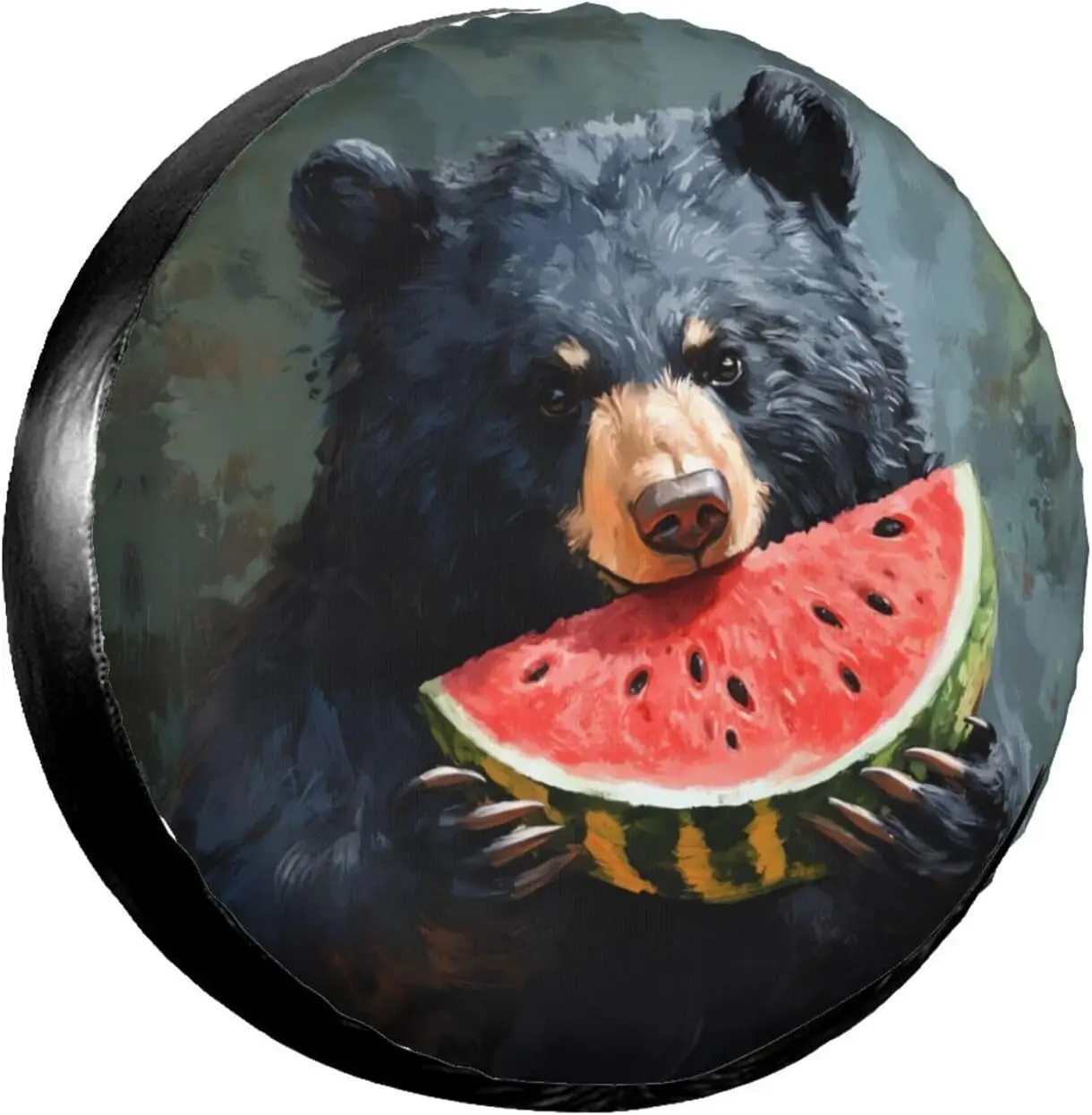 Oso comiendo sandía cubierta de neumático de repuesto para remolque RV SUV camión-cubiertas de neumáticos de rueda de animales divertidas accesorios de Camper de ajuste Universal