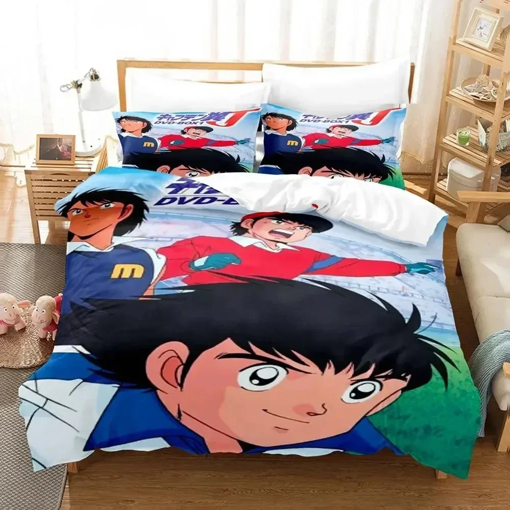 

New 3D Print Anime Captain Tsubasa Comfortable Duvet Quilt Cover Pillowcase Bedding Set Children Bedroom Decoration Home Textile