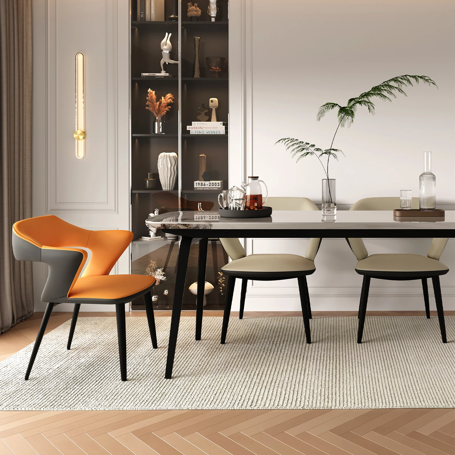 AOLIVIYA Light Luxury Dining Chair Bar Coffee Hotel Backrest Soft Cushion Home Table Rental Stool