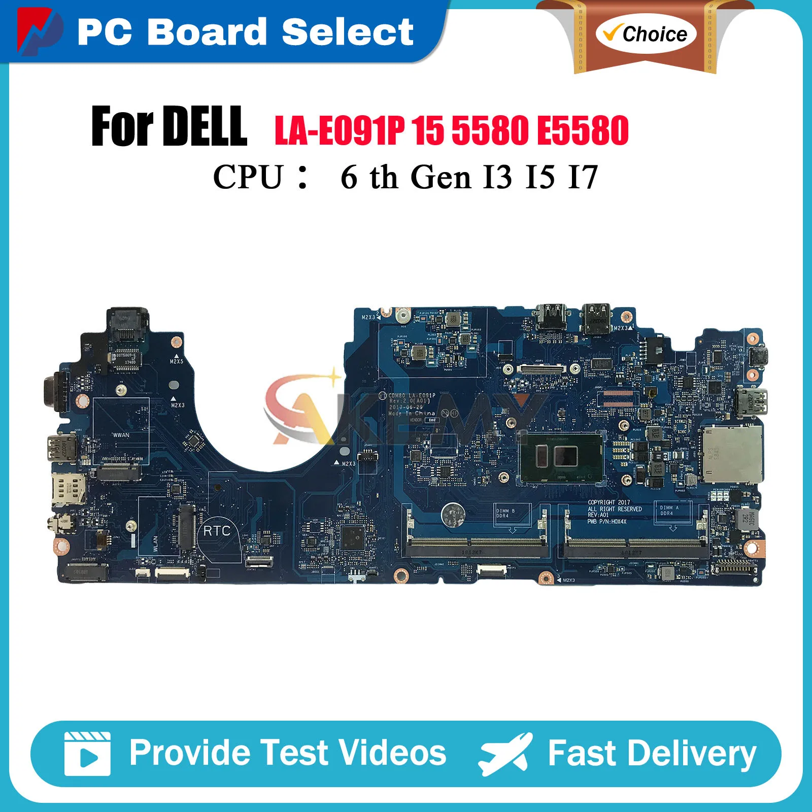 

Материнская плата для ноутбука Dell Latitude 5580 LA-E091P с i3 i5 i7 6-й процессор 00C098 0V6V32 0M3HDV 0Y2K9C протестировано в порядке