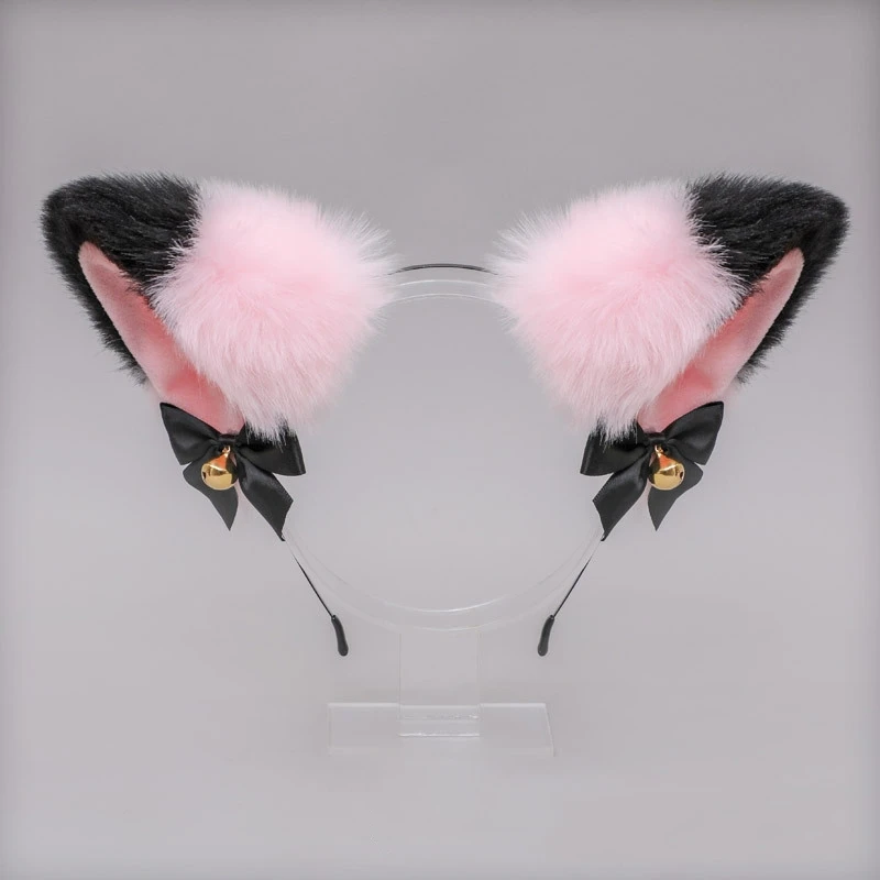 Lolita Animal Cat Fox Ear Hair Hoops Cosplay Faux Fur Bell Bow Hairband Girls Halloween Anime Headbands Headwear Hair Accessorie