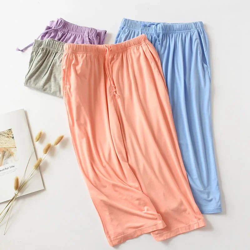 Pantalones cortos deportivos para mujer, shorts cómodos de modal, holgados, multicolor, talla grande, elásticos, para el hogar y la playa, Verano