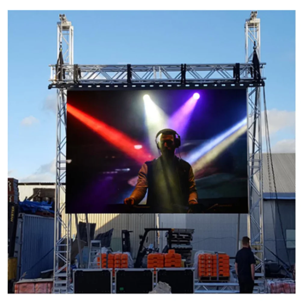 LED Screen Panel P3.91 500X500mm Size Die-Cast Aluminum Cabinet Outdoor Waterproof Rental LED Display Factory Customization