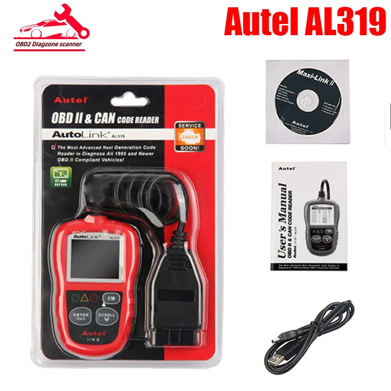 Autel AutoLink AL319  Auto OBD2 Scanner CAN Code Reader View Freeze Frame Data OBDII OBD 2 Professional Car Diagnostic Tool