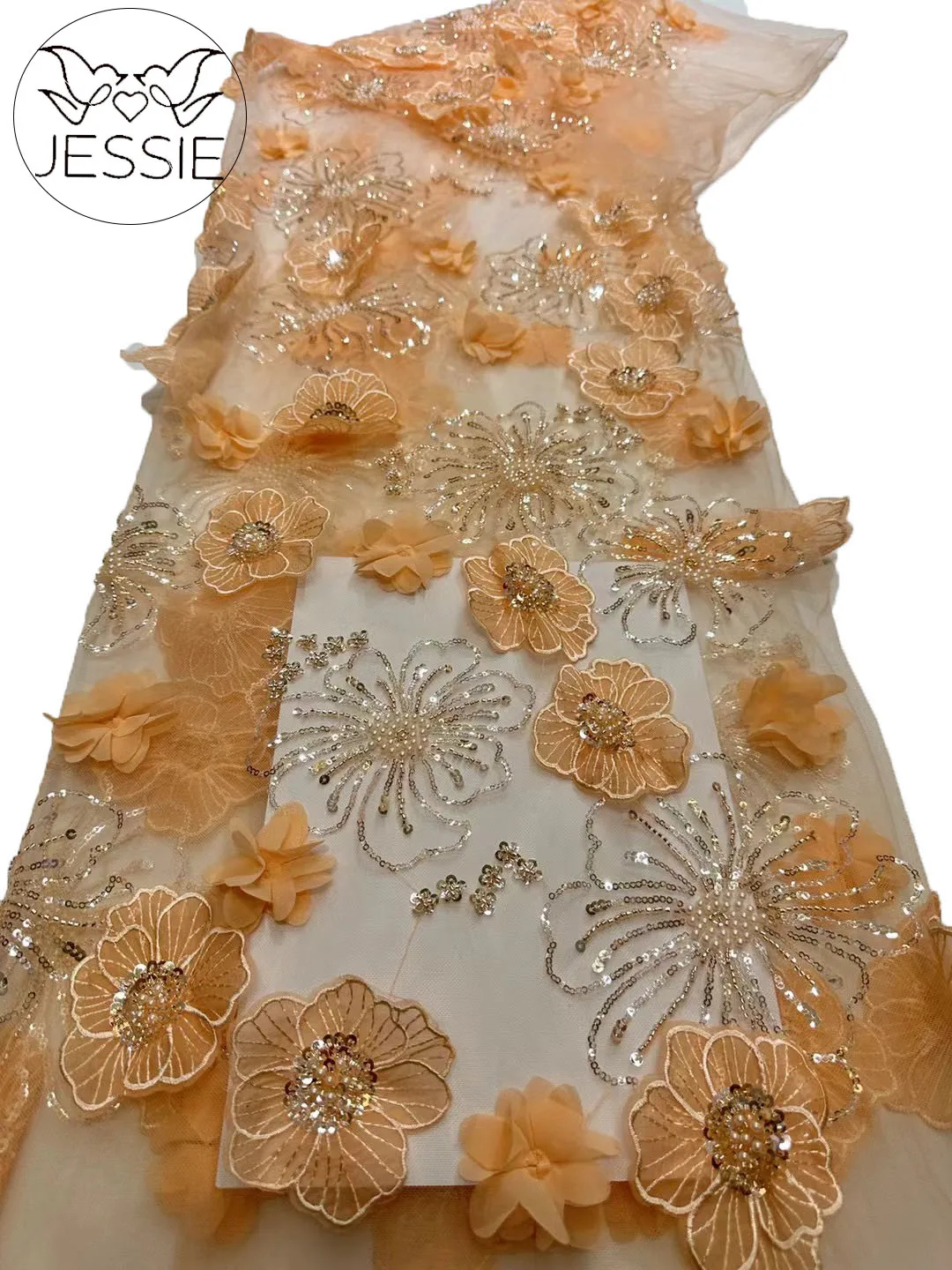 

New Listing African Tulle Lace Fabric 2024 Exquisite quality French Mesh Sequins Beaded Embroidery Lace Fabric For Women Dresses