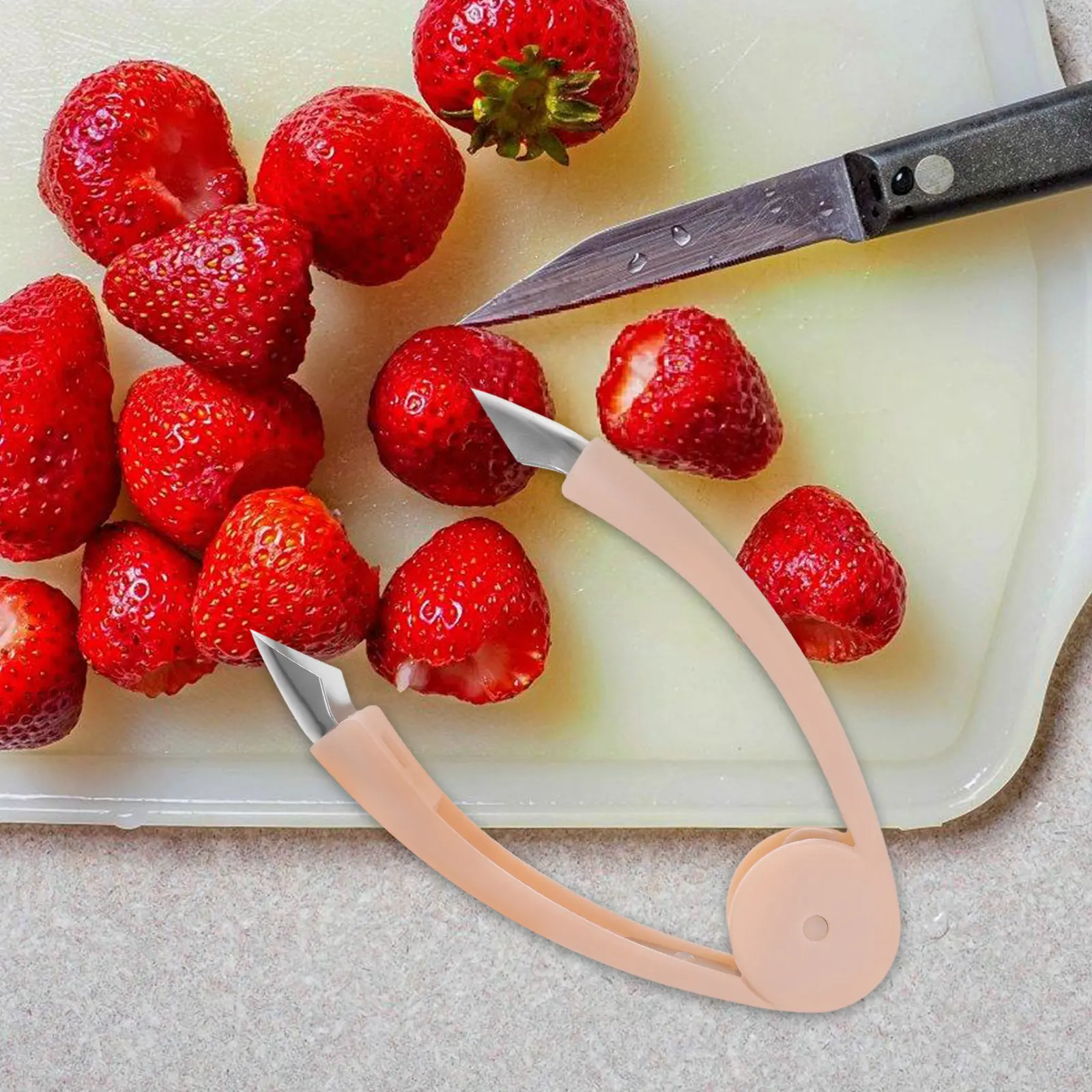 4Pcs Pineapple Eye Remover Strawberry Stem Remover Fruit Corer Tool Set for Kitchen Tomato Cherry Pear Coring Peeling view 6
