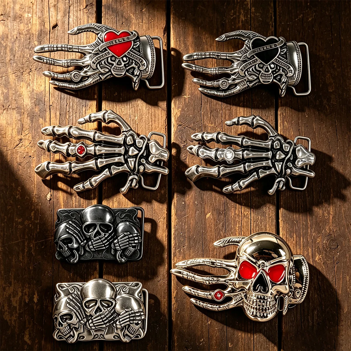 Western Belt Buckle Initial Vintage-Cowboy Skull Hand Punk 3.6cm 3.7cm 3.8cm 3.9cm Belt Buckle for Men Women gothic Accessories