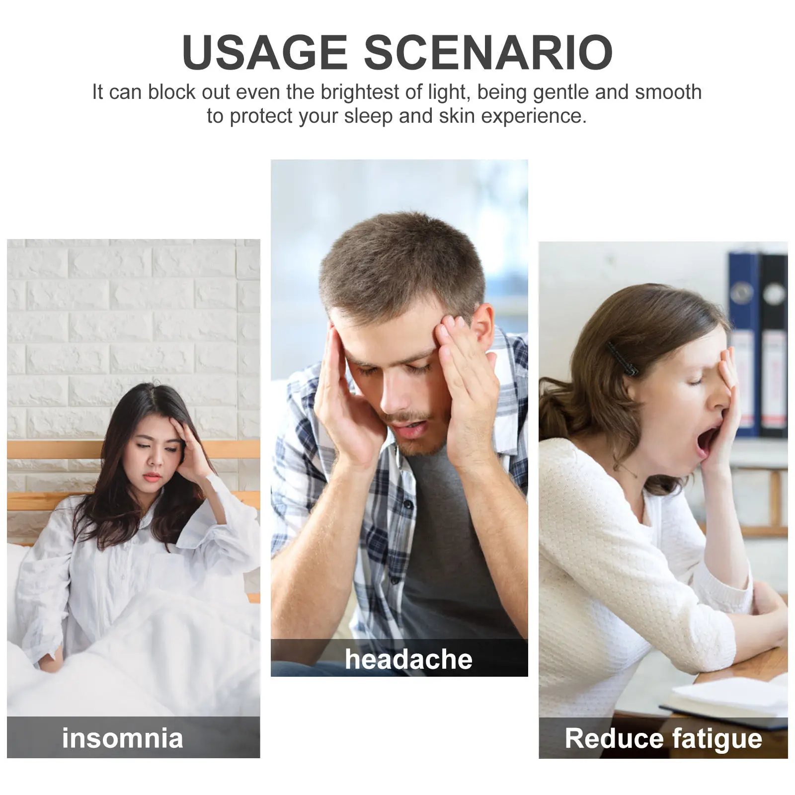 

Full Light Blocking Eye Mask Smooth Lightweight Sleeping Aid Sleep Patch for Travel Office Night Relaxation Eye Mask