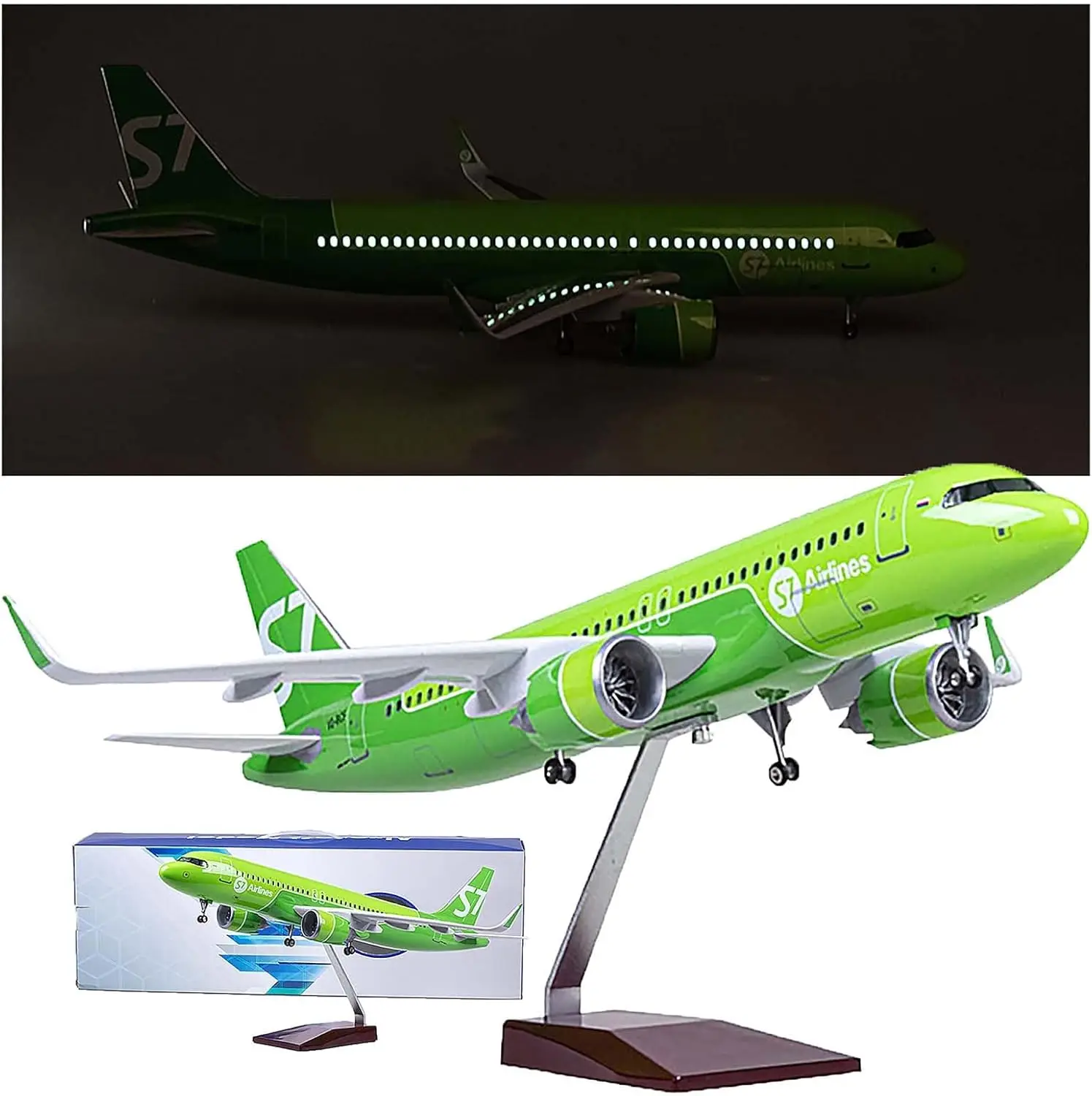

1:80 A320NEO Russian Siberia Airlines S7 Simulation Passenger Aircraft Model with Wheels and Landing Gear Furniture