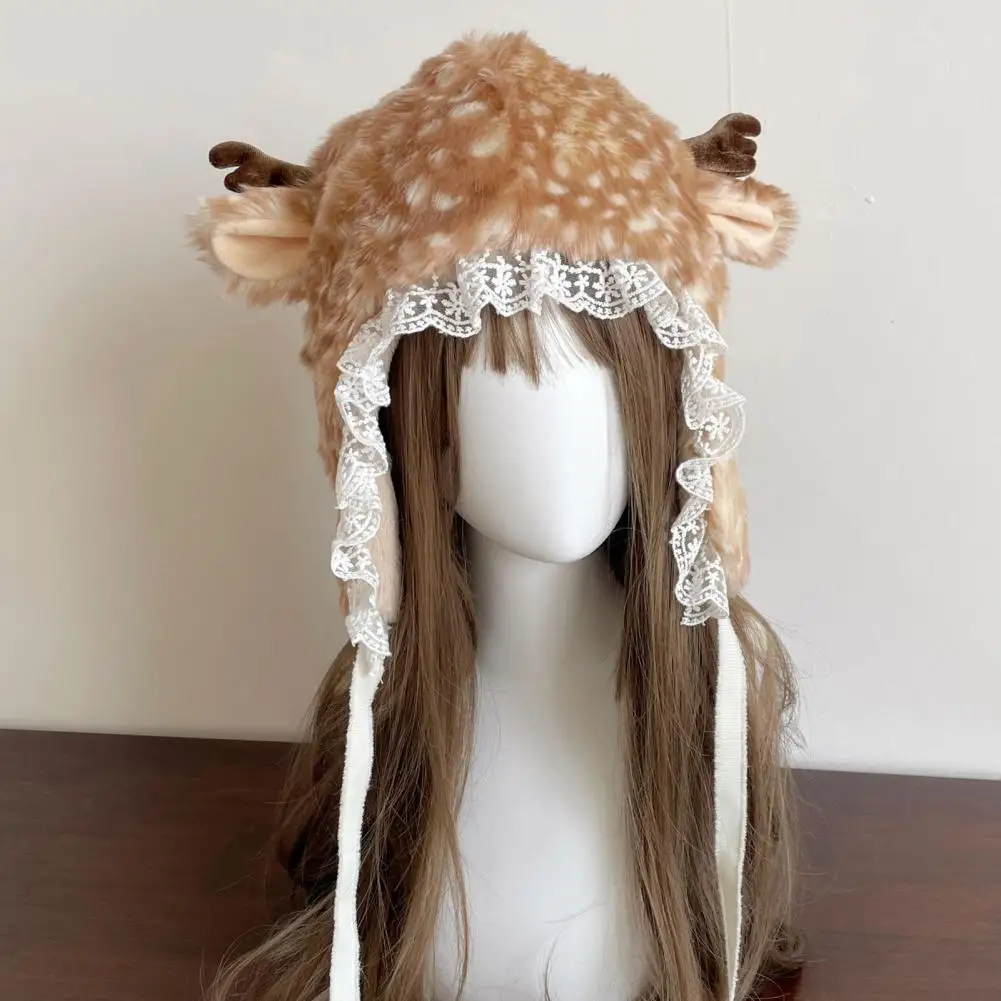 

Winter Adjustable Fit Leg Warmers Winter Wear Winter Hat With Cartoon Deer Ears Plush Lining Ear Protection Hat Thickened Warm
