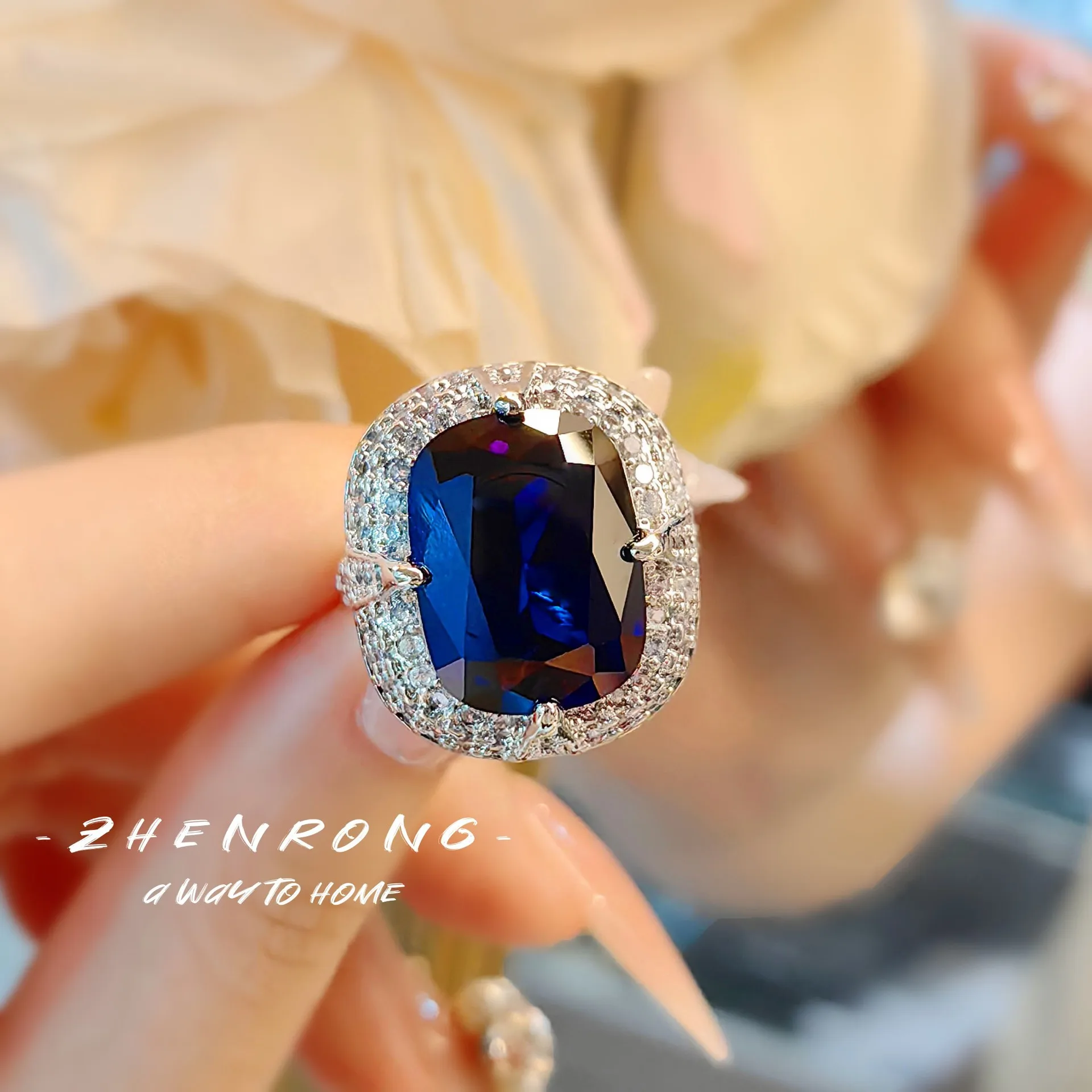 Gorgeous Oval Blue Cobalt Spinel Sapphires Pendant Necklaces Earrings Rings For Women Wedding Luxury Brilliant Jewelry Sets