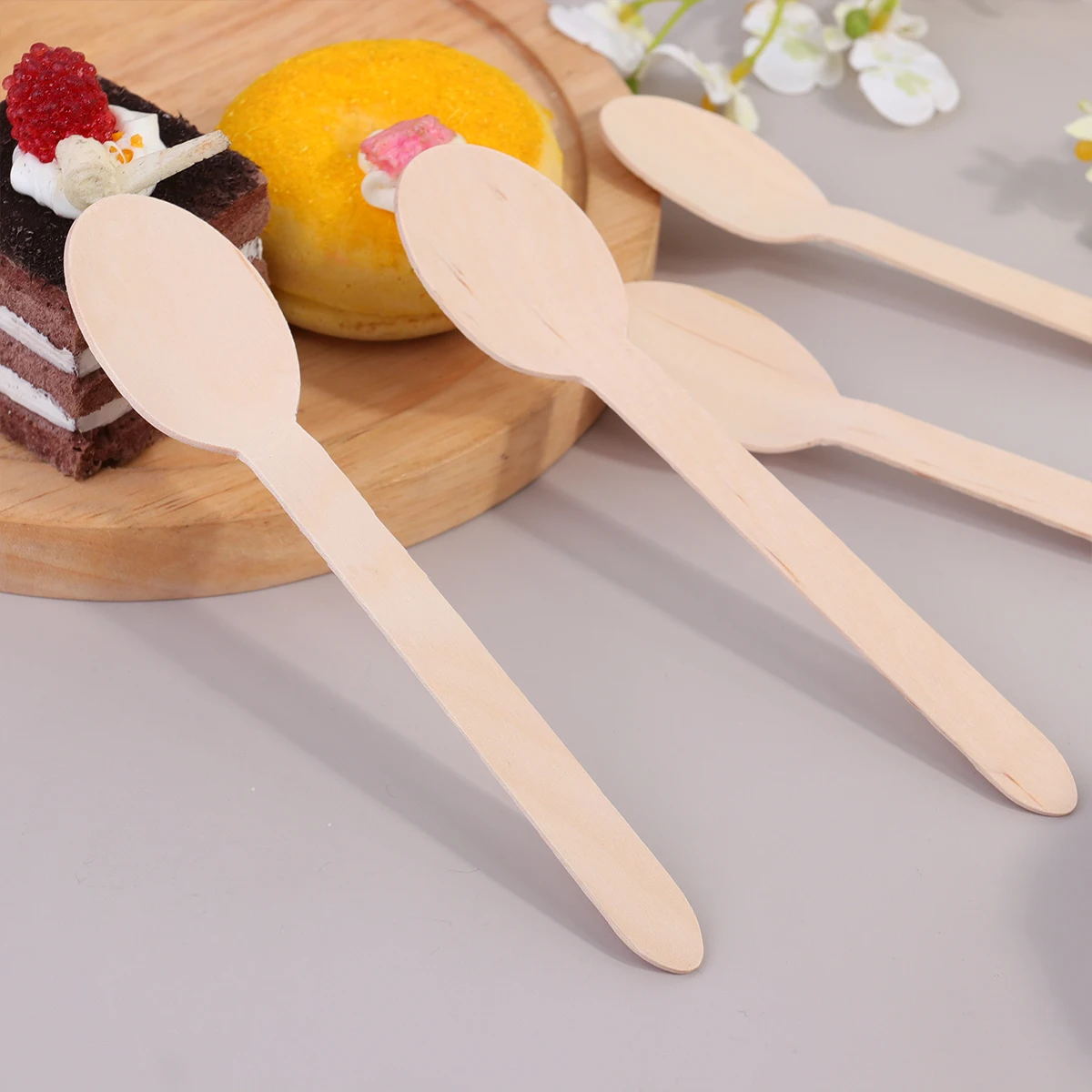 

20pcs Small Wooden Spoon Spoons Mini Tasting Baby Scoops Lightweight Smooth Edges DIY Craft Perfect Mixing Tool