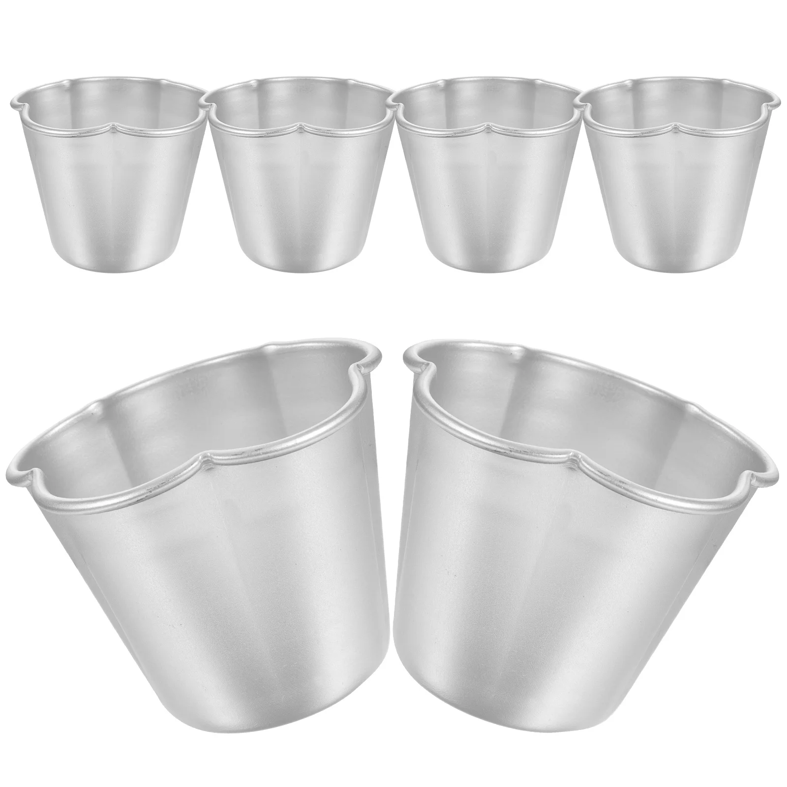 

6pcs Cake Mold Aluminum Alloy Baking Molds for Egg Tarts Pies Pudding Tartlets Cupcakes Mini Jelly Cups Non Stick Washable