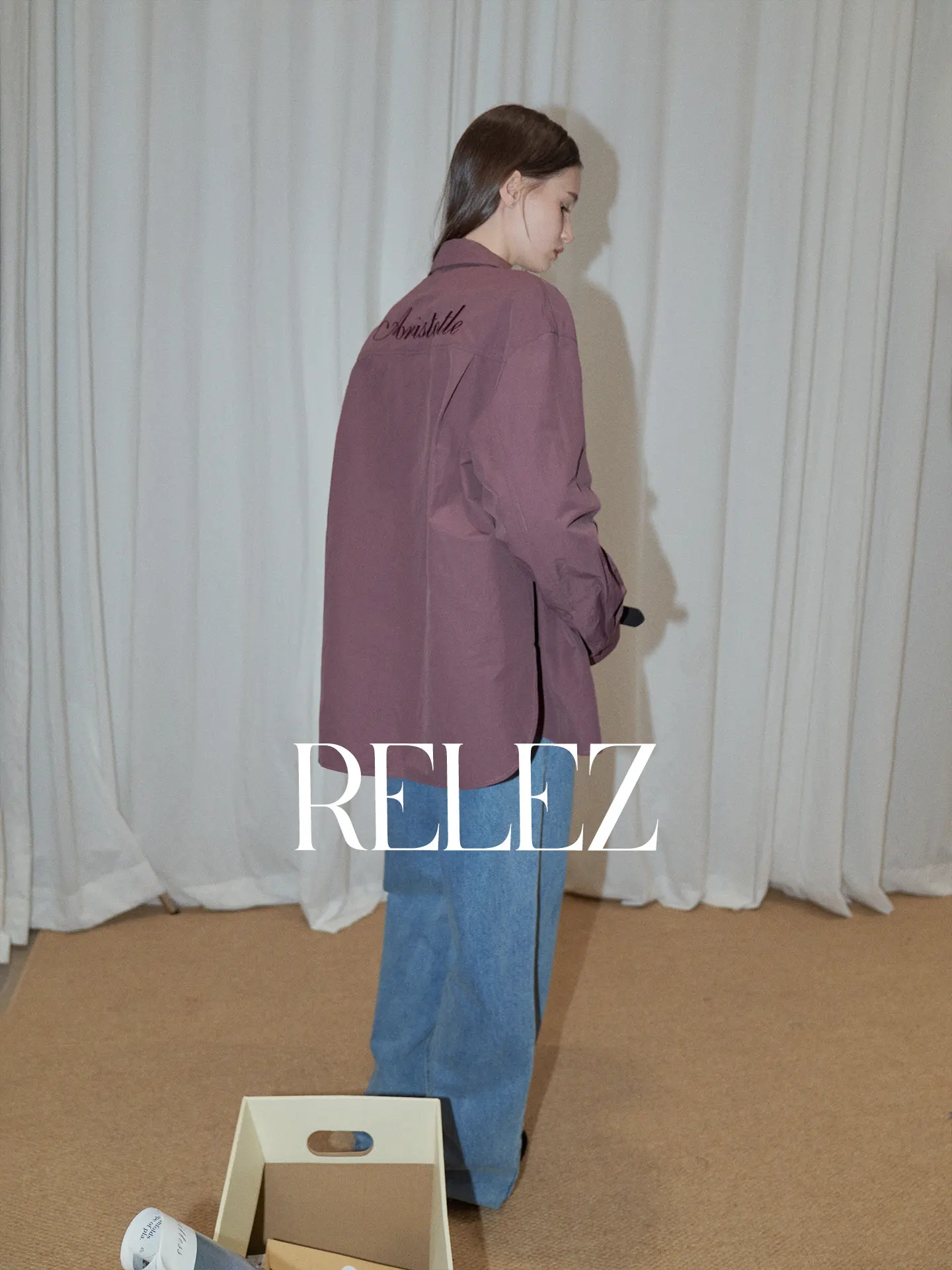 

Relez Casual Loose Women's Long Sve irt Pure Color Embroidered Comfortable Breathable Cotton Vintage Lazy Sle