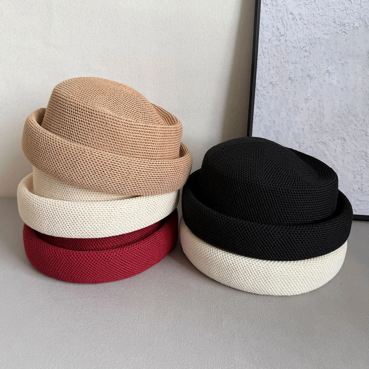 Retro Summer Handmade Knit Fashion Women Fedora Hat French Elegant flight attendant hat Beret Top Hat Runway Style Derbies Femme