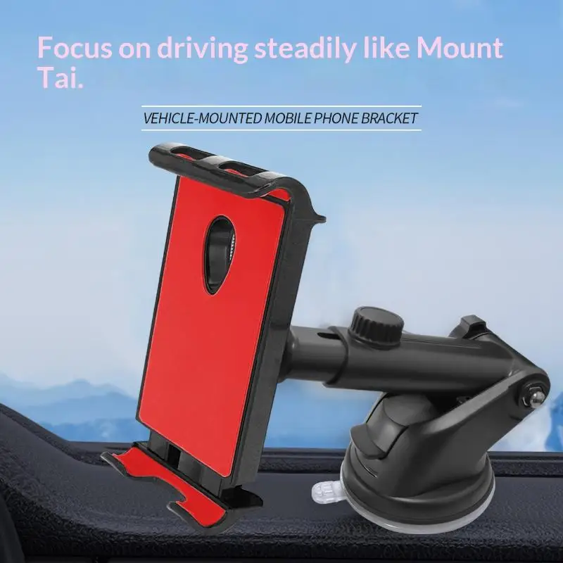 Car Phone Tablet Holder Suction Cup Dashboard Stand 360° Rotatable One-Hand Operation Universal for 4-11 Inch Mobile Device