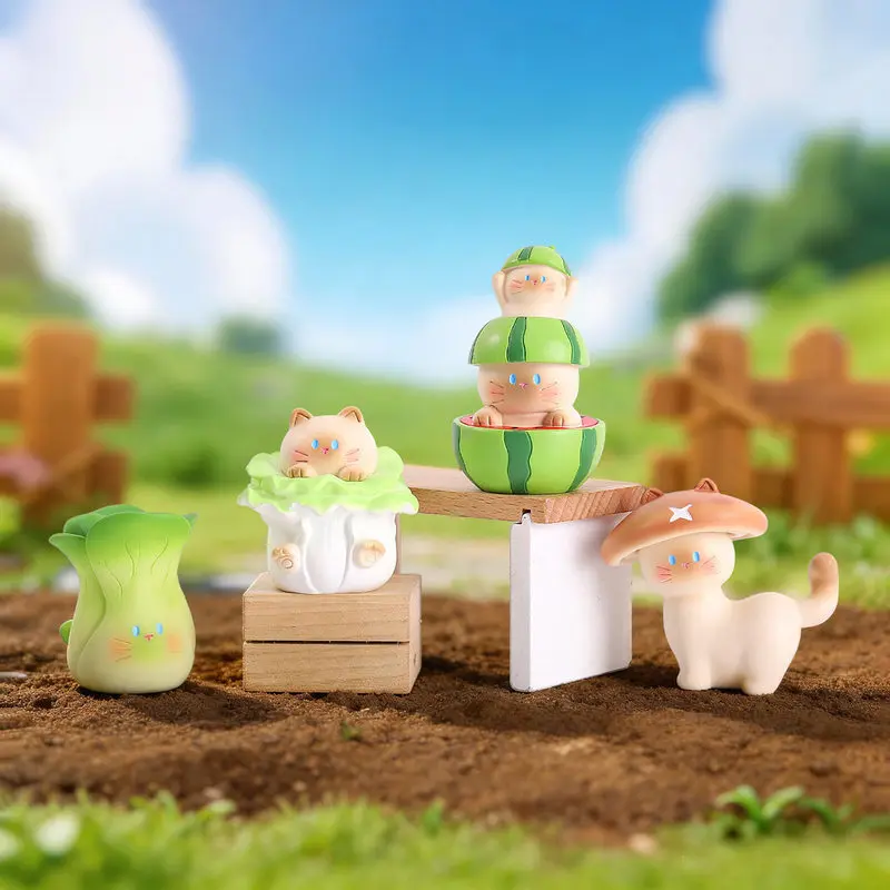 

Vegetable Cat World Blind Box Cute Cat Figurine Desktop Ornament Creative Pet Decor Birthday Gift Enthusiast Collectibles