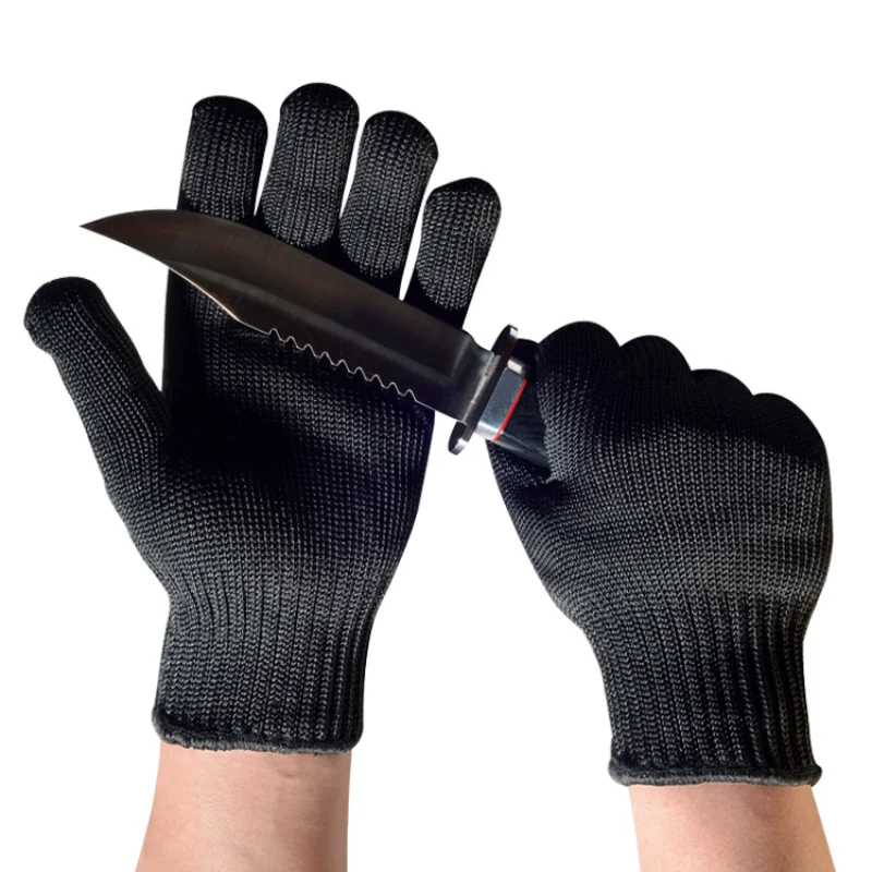 Anti Cutting Gloves Level 5 One Steel Wire Glove Multi-Purpose Anti Cutting Labor Protection Gloves Protective Black Gloves