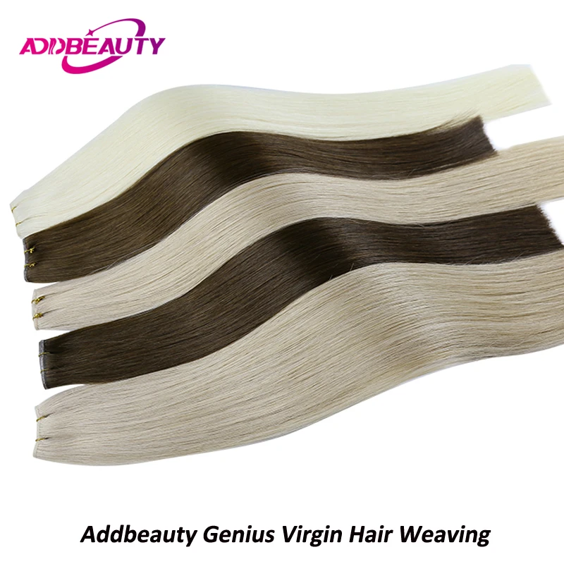 Straight Virgin Human Hair Bundles for Women Genius Weft Hair Weaving Bleachable Thick Hair End Double Drawn Natural Human Hair