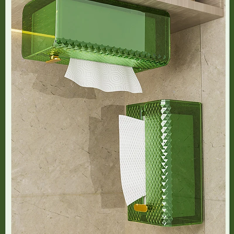 3Pcs Convenient Bathroom Decor Adhesive Napkin Organizer Paper Holder Paper Towel Tissue Box