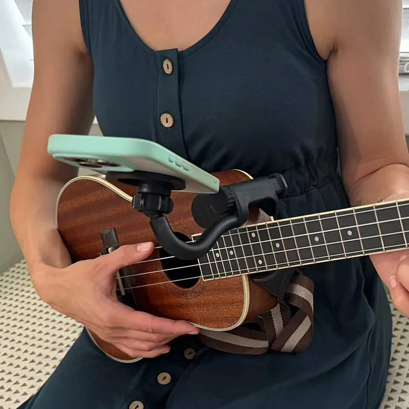 1pc Musikinstrument Holz Gitarre Ukulele Telefon Halter Einfach Clip ABS Material – Detail 1