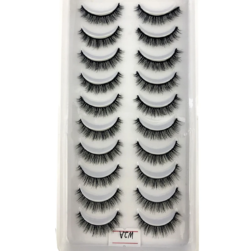 AMSDCN Künstliche Kurze Nerz-Wimpern, Natürlich Dramatische Falsche Wimpern, 10 Paar 3D-Wimpern für Make-up – Detail 8