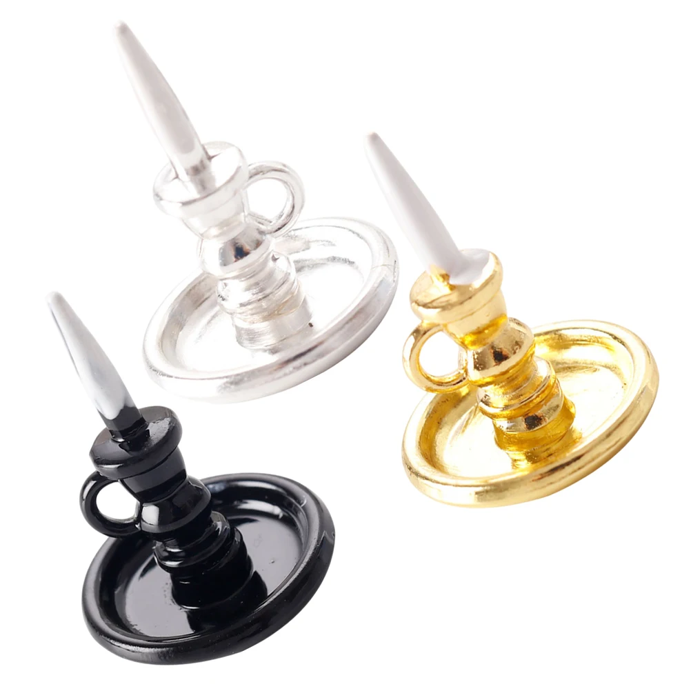 Accessoires miniatures pour maison de poupée, 3 pièces, échelle 1:12, petit bougeoir en métal, Style européen, meubles miniatures pour maison de poupée, bricolage