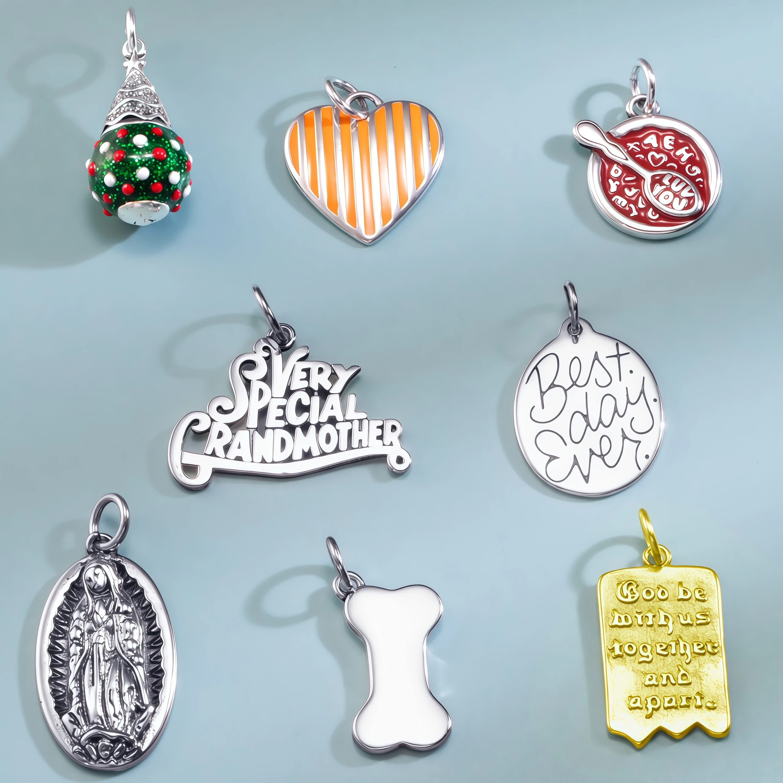 S925 جيمس أفيري ريترو الفضة والمجوهرات تصميم لطيف، DIY سحر قلادة للدين، عظام الحيوانات الأليفة، الجدة، عيد الميلاد، والمزيد