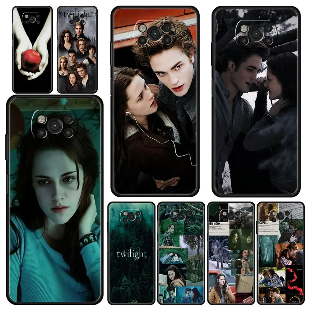 Phone Case For Xiaomi Poco X6 X5 X4 Pro 5G X3 NFC F5 F4 M5 M4 M3 F3 GT C51 C50 C55 Soft Silicone Black Cover Twilight Saga